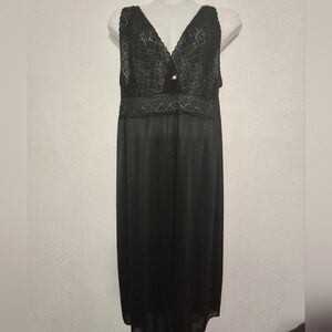 Nightgown Nighty Black Lace Long